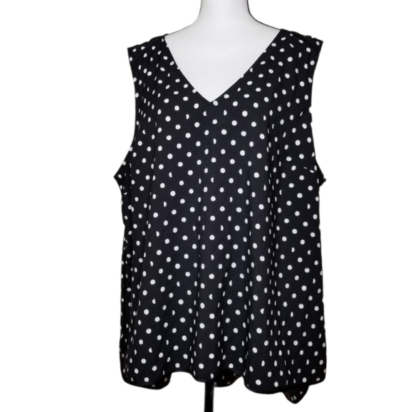 Lane Bryant Tops - LANE BRYANT POLKA DOT SLEEVELESS BLOUSE